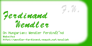 ferdinand wendler business card
